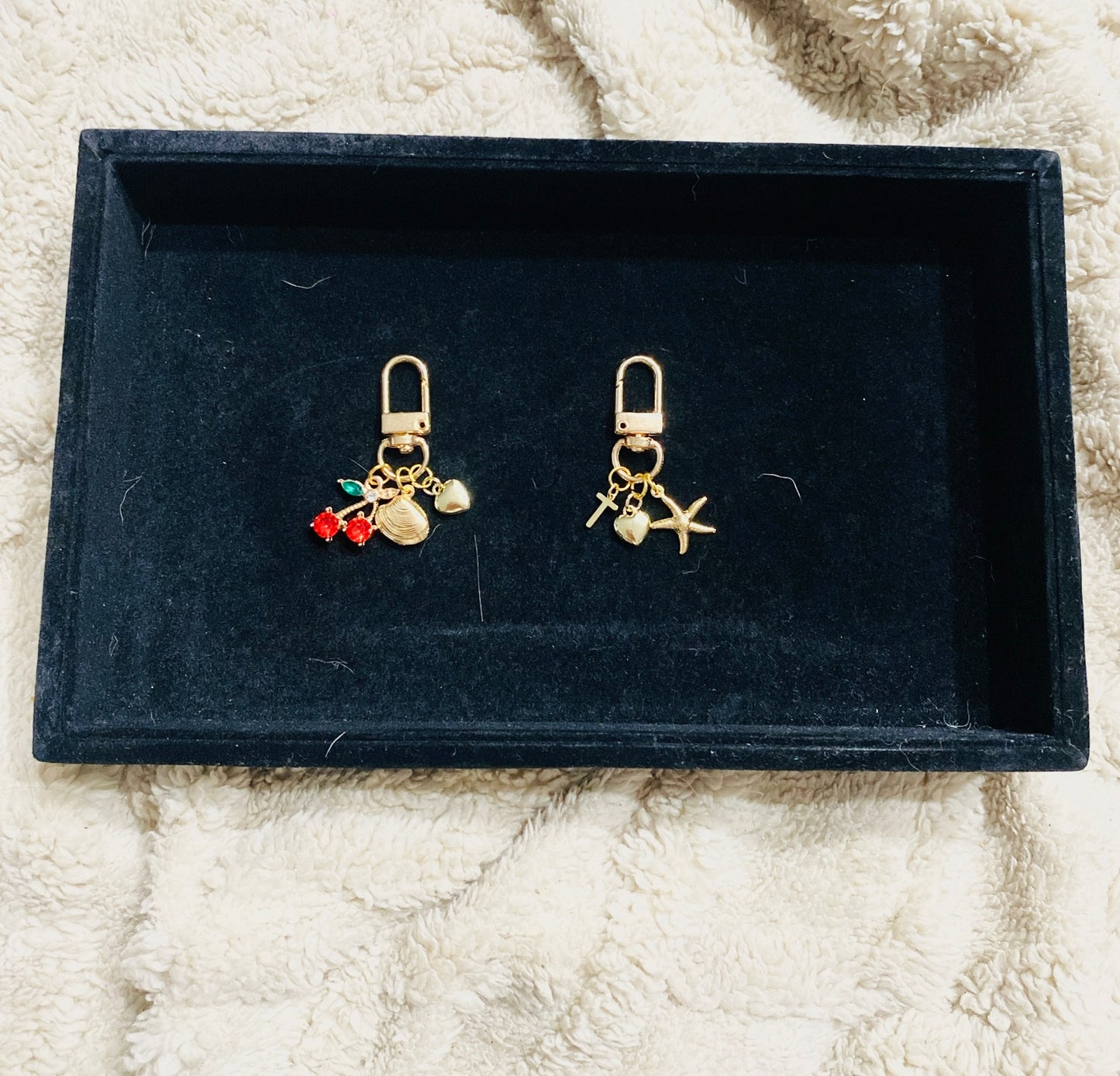 Gold Played Bag Charm Keychain