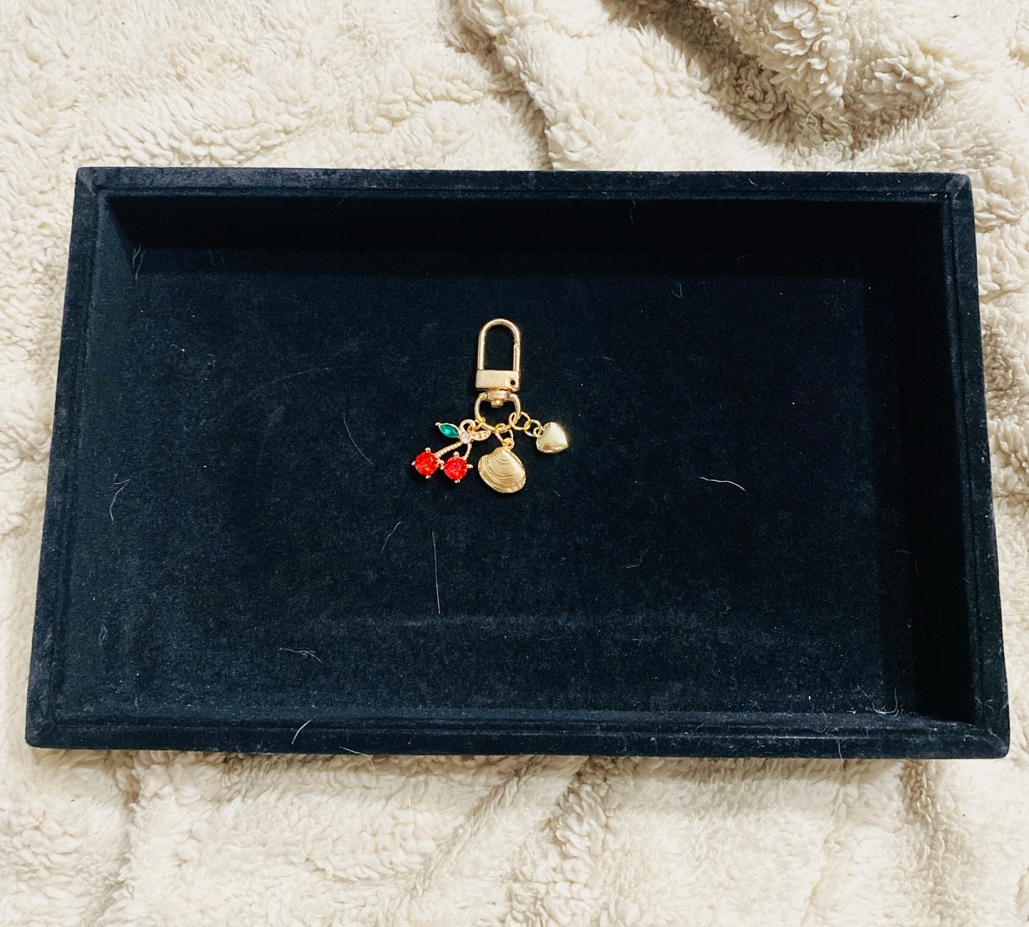 Gold Played Bag Charm Keychain